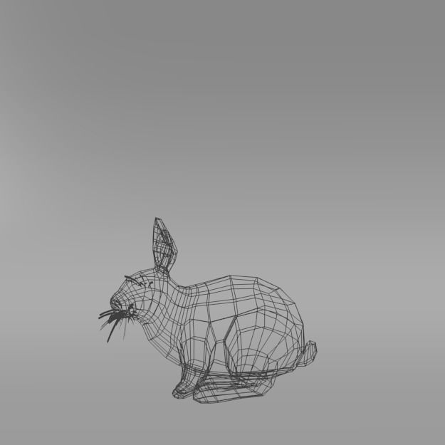 Grey Rabbit Low-poly 3D model_6