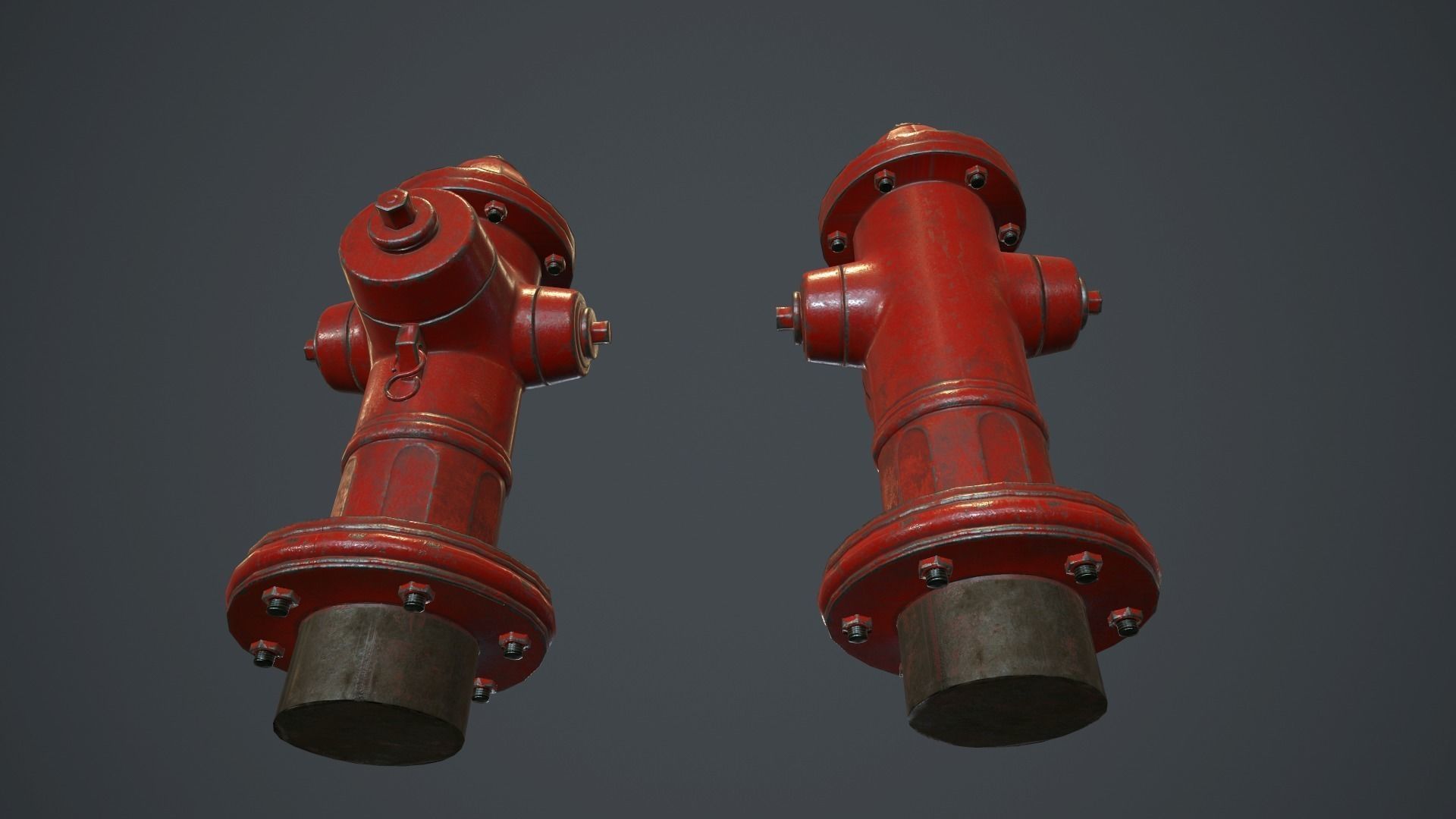Fire Hydrant PBR Game Ready Low-poly 3D model_8