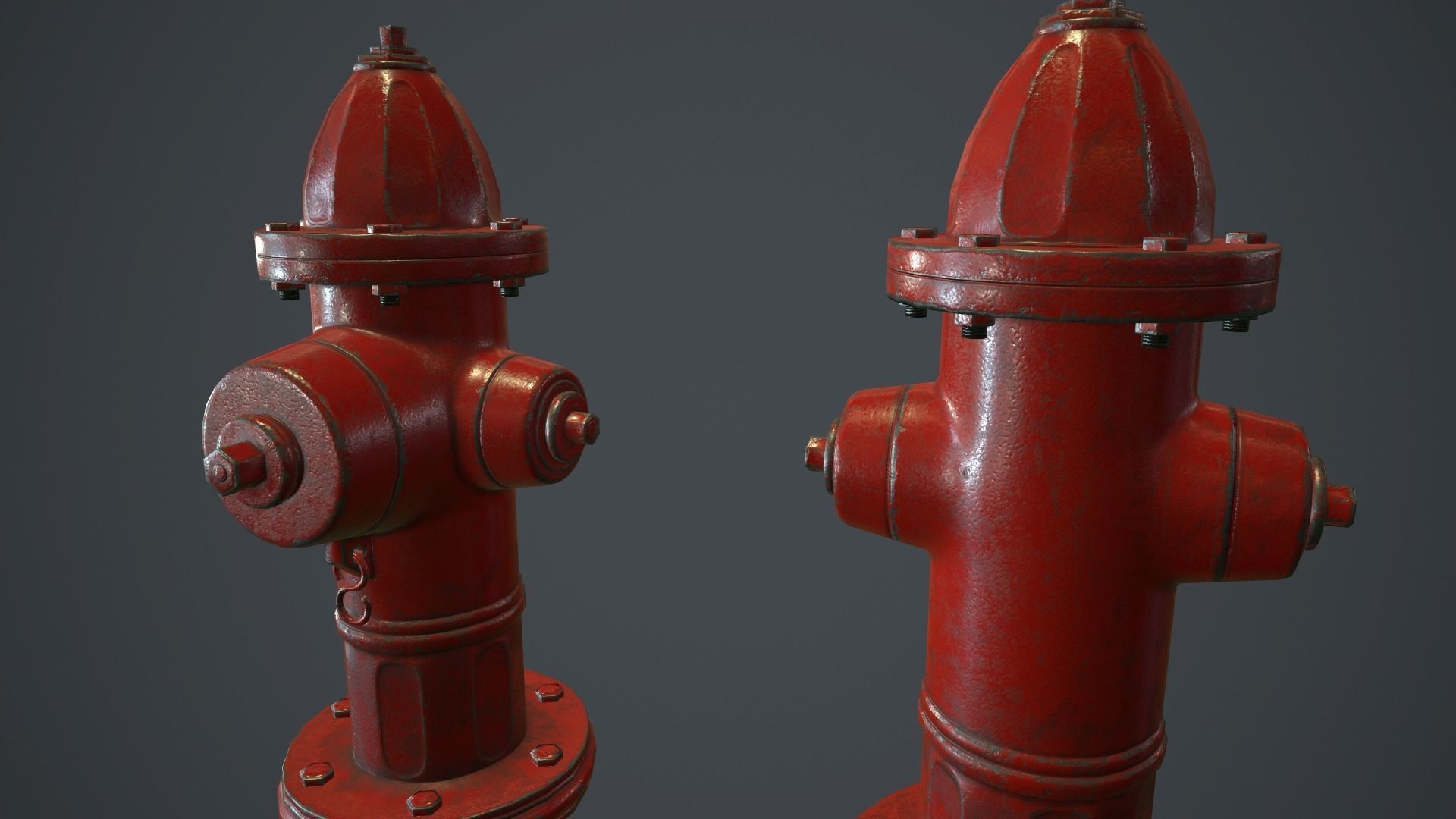 Fire Hydrant PBR Game Ready Low-poly 3D model_9