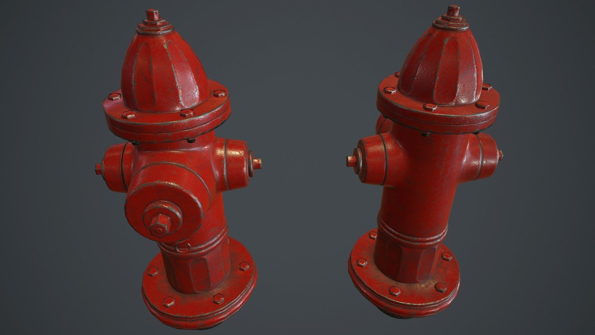 Fire Hydrant PBR Game Ready Low-poly 3D model_13