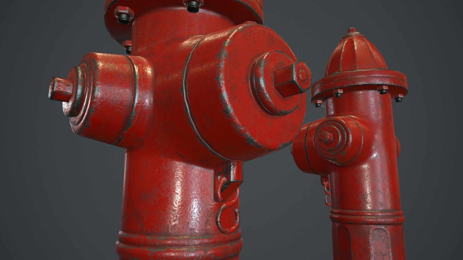 Fire Hydrant PBR Game Ready Low-poly 3D model_2