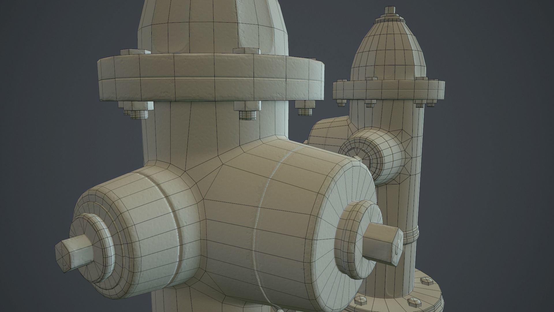 Fire Hydrant PBR Game Ready Low-poly 3D model_16