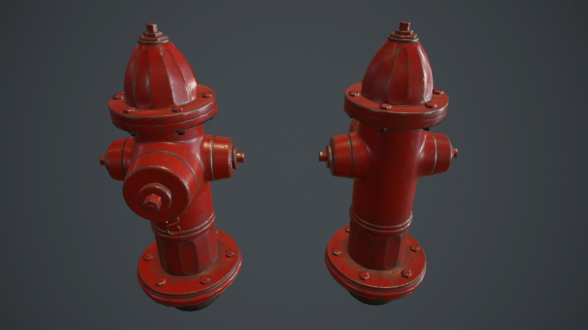 Fire Hydrant PBR Game Ready Low-poly 3D model_7