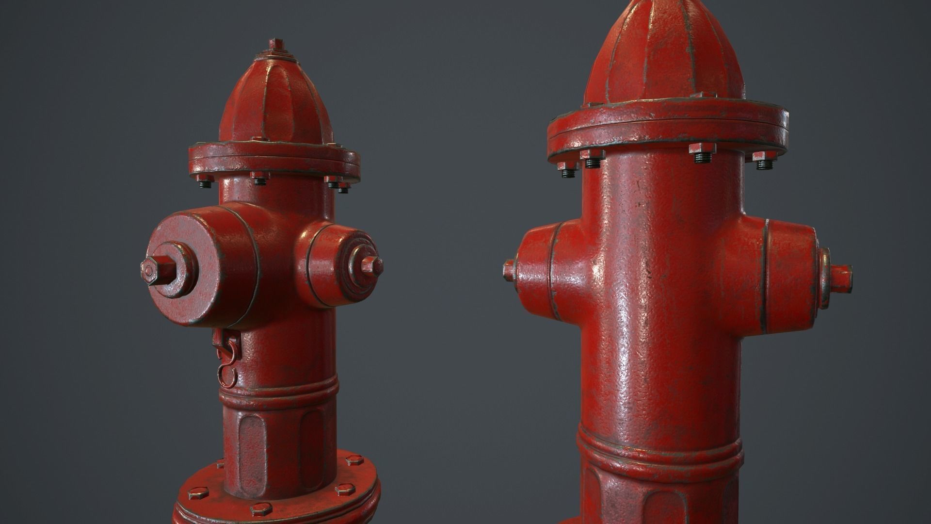 Fire Hydrant PBR Game Ready Low-poly 3D model_11