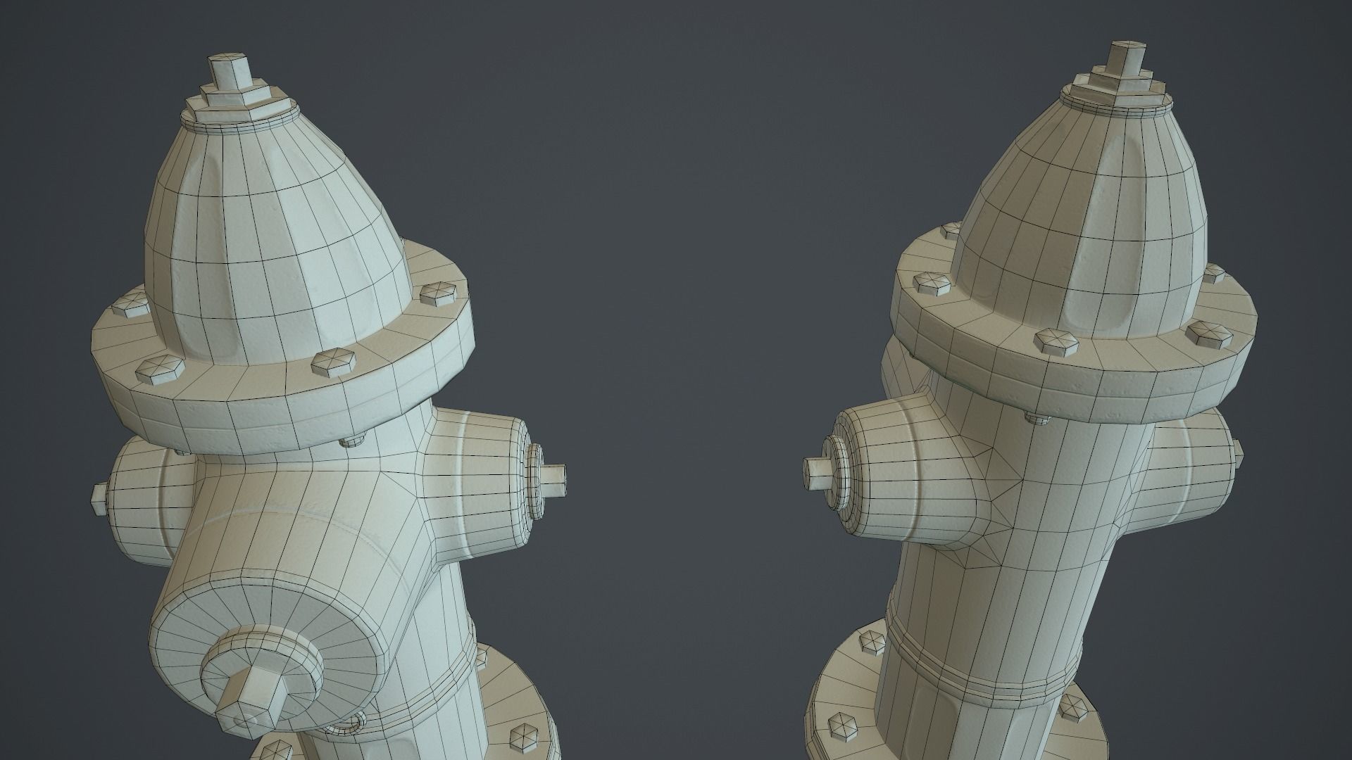 Fire Hydrant PBR Game Ready Low-poly 3D model_17