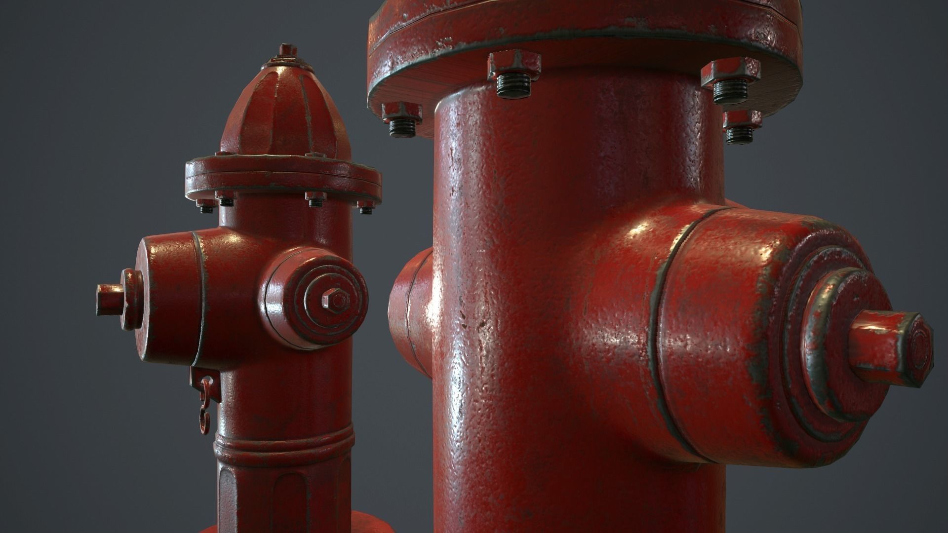 Fire Hydrant PBR Game Ready Low-poly 3D model_5
