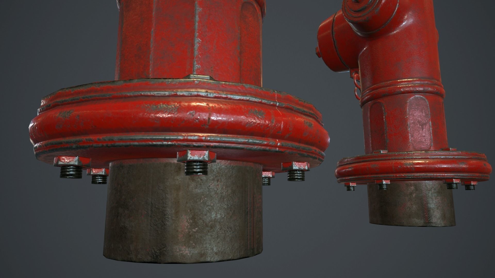 Fire Hydrant PBR Game Ready Low-poly 3D model_4