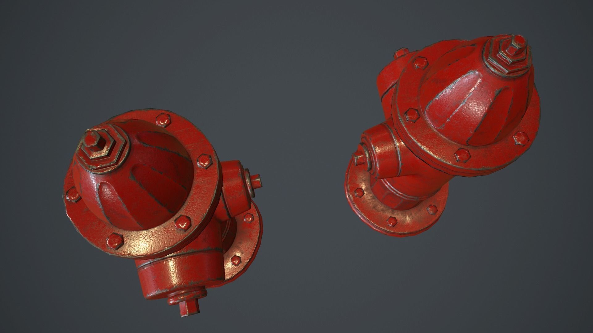 Fire Hydrant PBR Game Ready Low-poly 3D model_10
