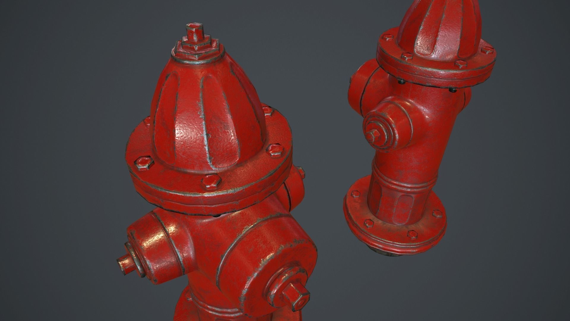 Fire Hydrant PBR Game Ready Low-poly 3D model_6