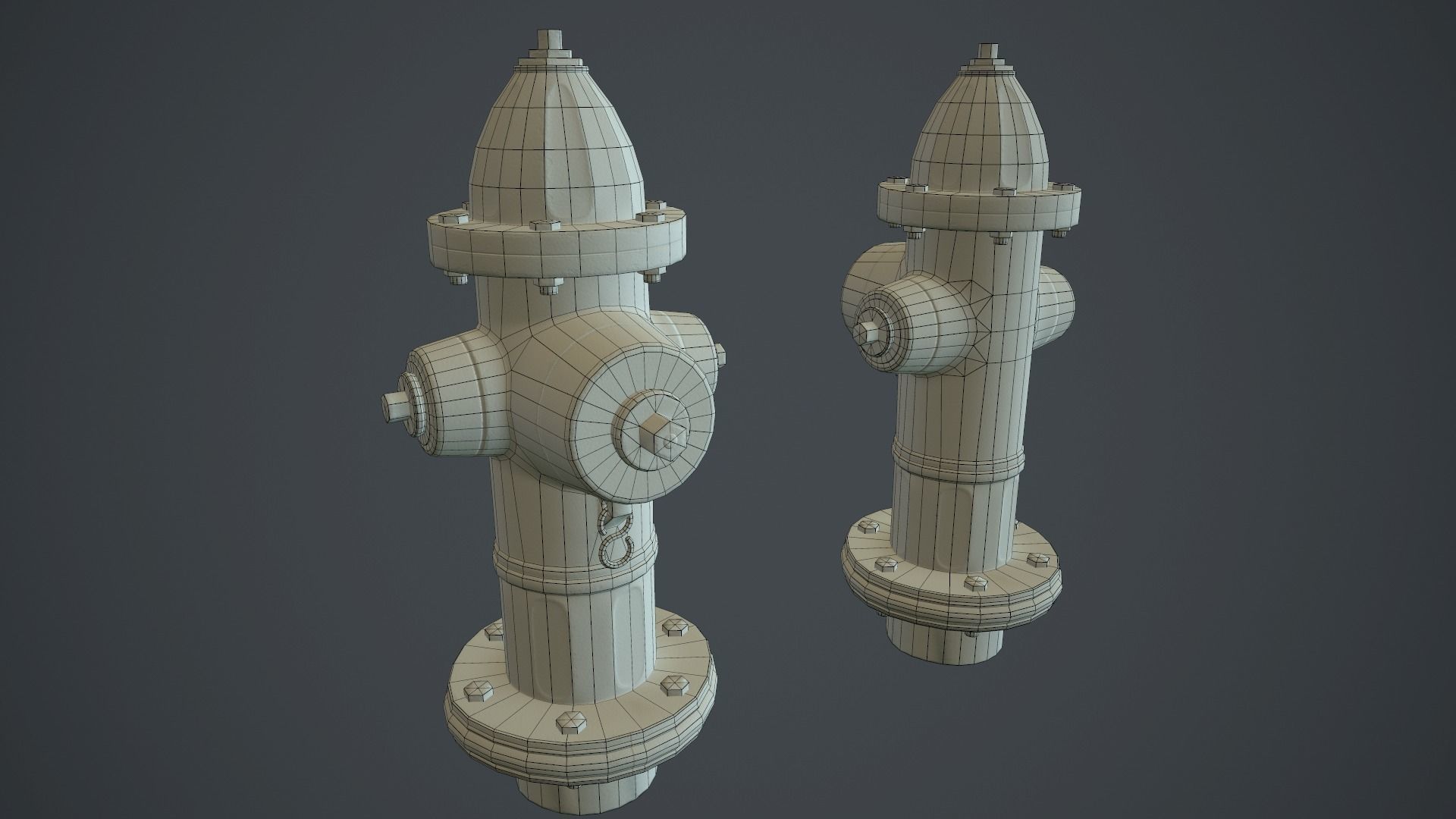 Fire Hydrant PBR Game Ready Low-poly 3D model_15