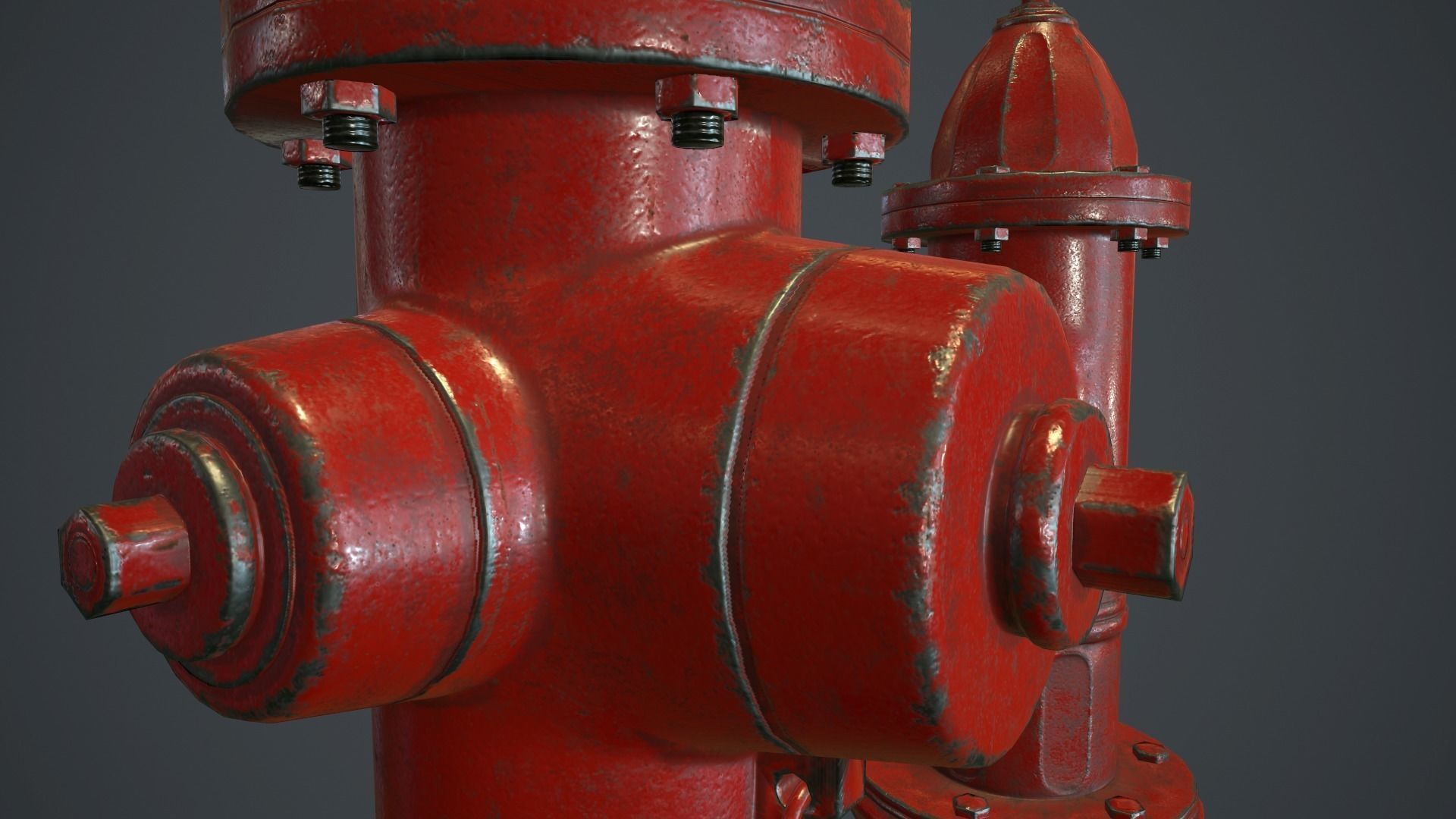 Fire Hydrant PBR Game Ready Low-poly 3D model_3