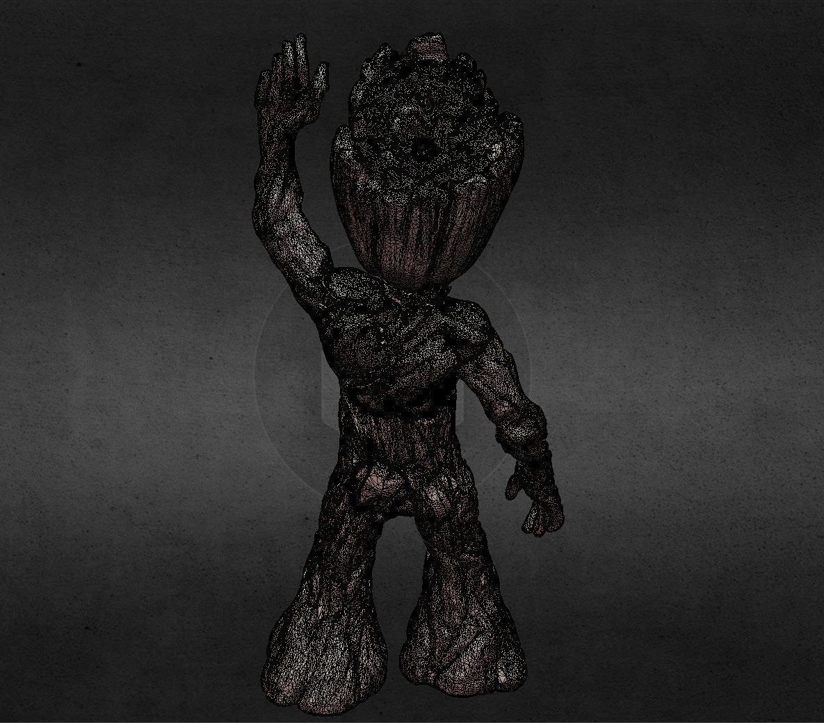 Baby Groot from Guardians of the Galaxy 2 INSPIRITED FIGURE 3D print model_7