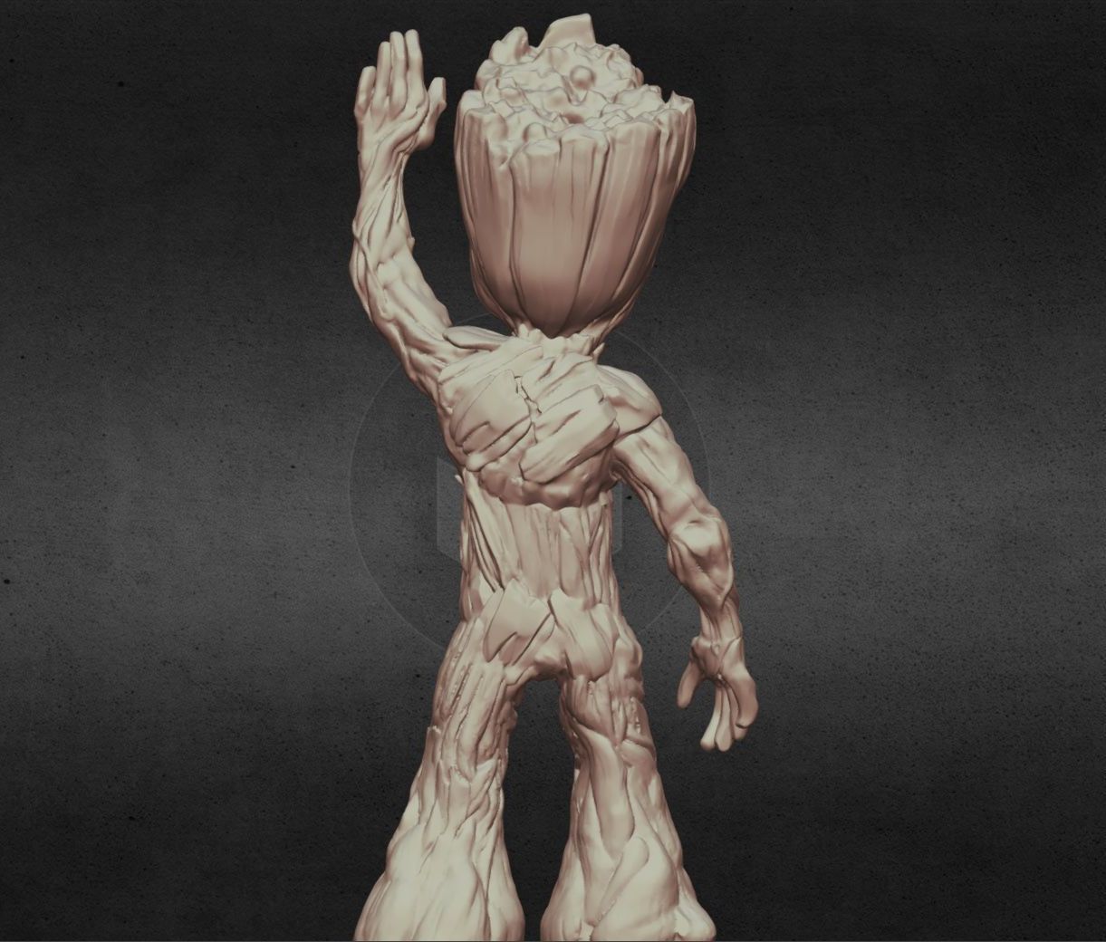Baby Groot from Guardians of the Galaxy 2 INSPIRITED FIGURE 3D print model_4