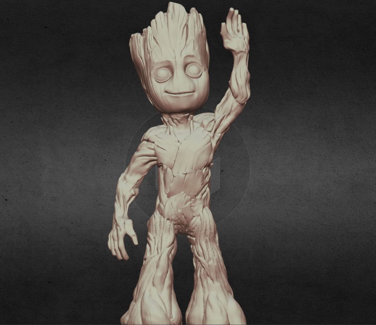 Baby Groot from Guardians of the Galaxy 2 INSPIRITED FIGURE 3D print model_5