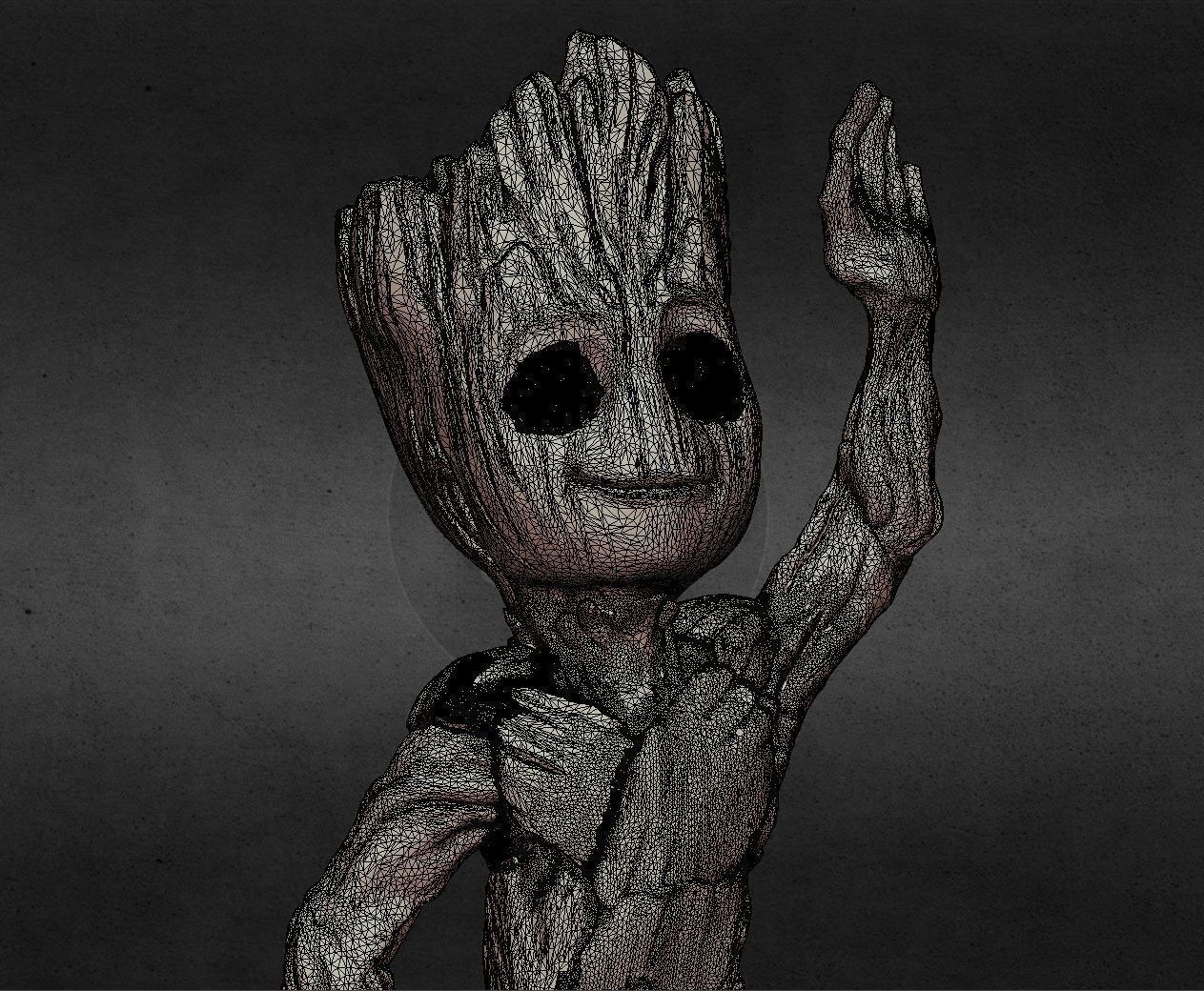 Baby Groot from Guardians of the Galaxy 2 INSPIRITED FIGURE 3D print model_8