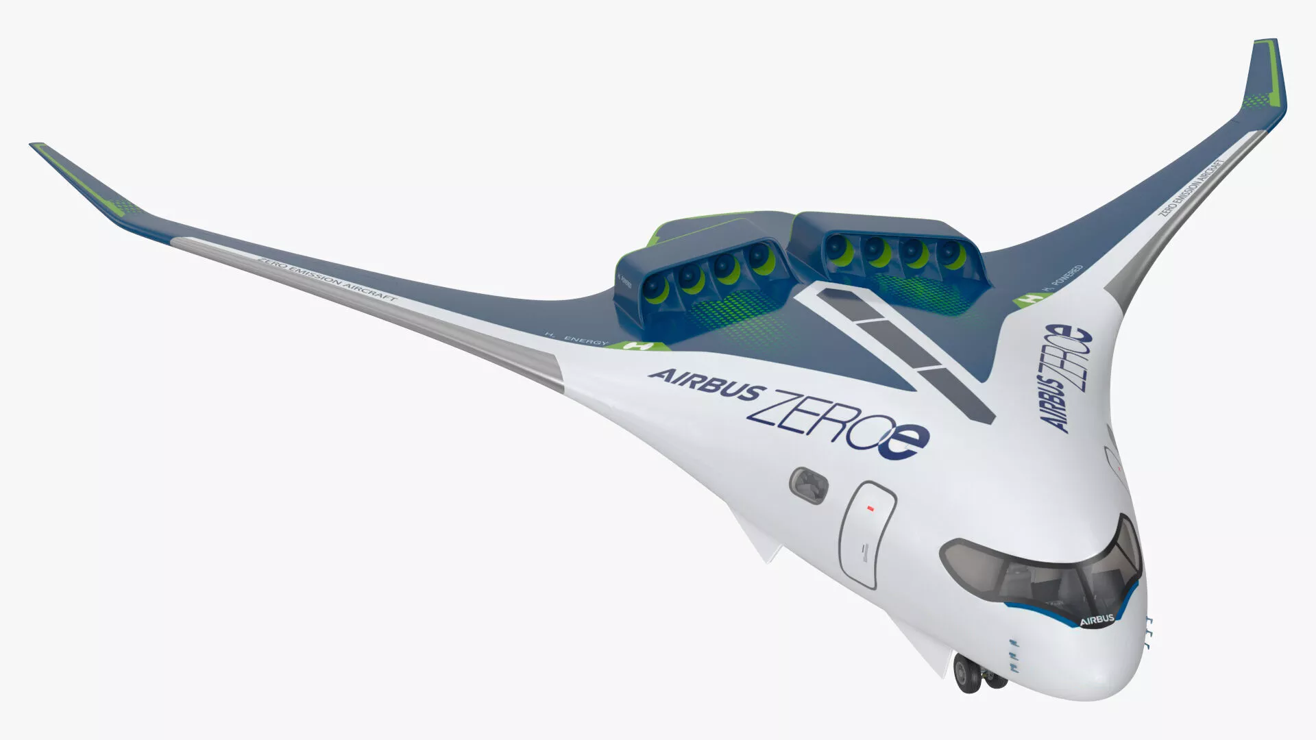 Airbus ZEROe Blended-Wing Body Rigged for Maya 3D model