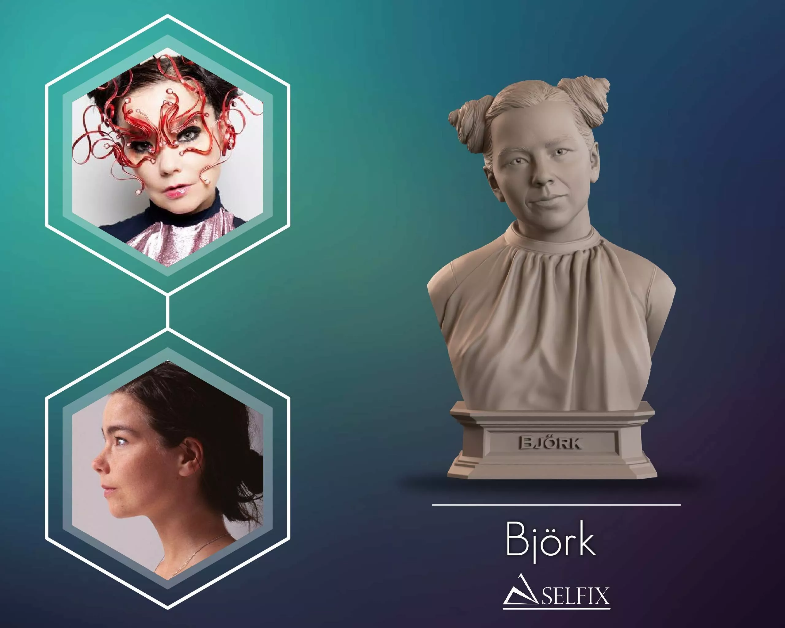 Bjork Bust Sculpture 3D print model