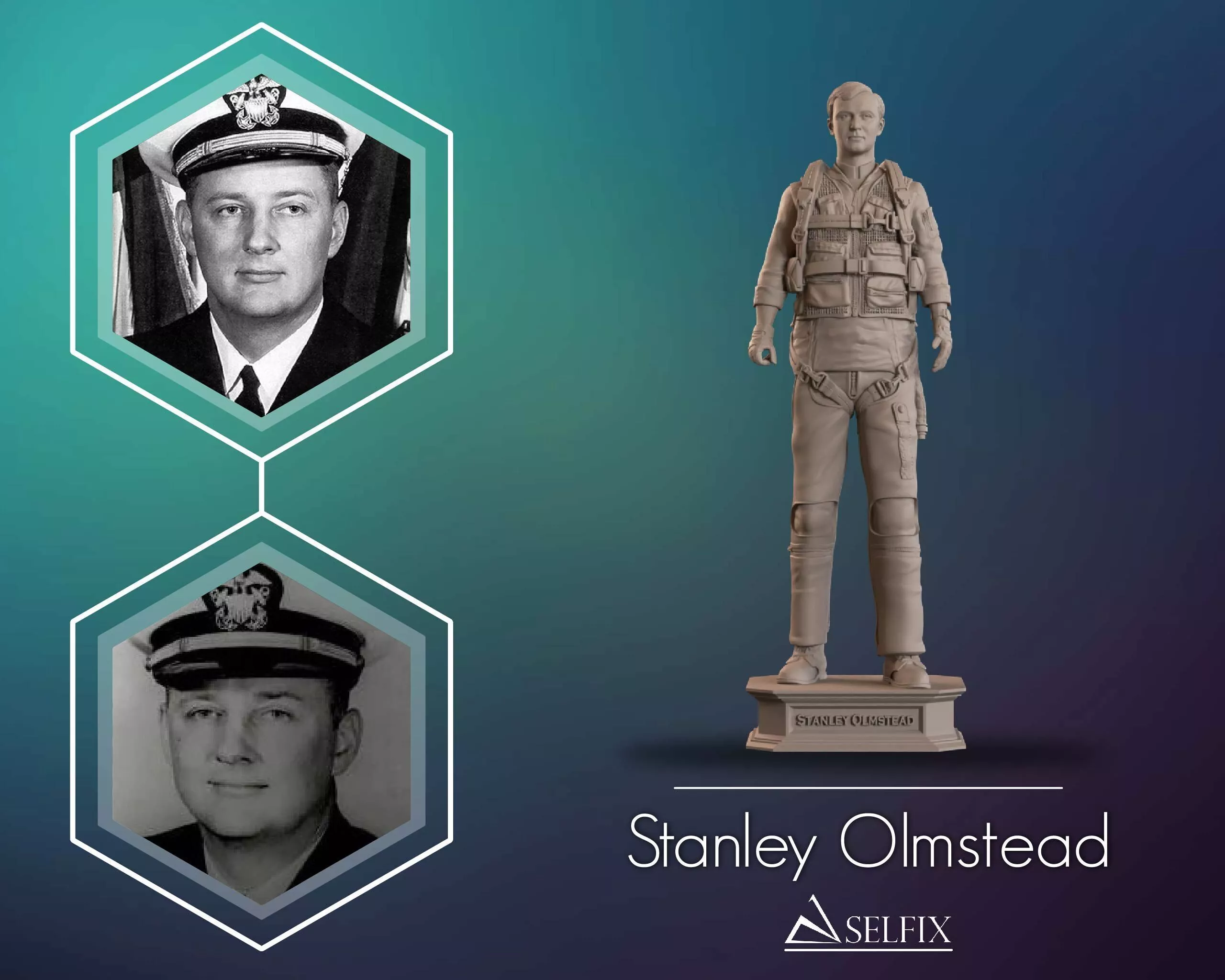 Stanley Edward Olmstead Military Full Body Sculpture 3D print model
