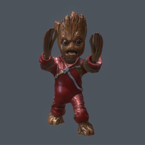 BABY GROOT WITH RAVAGER CLOTHES INSPIRITED FIGURE 3D print model