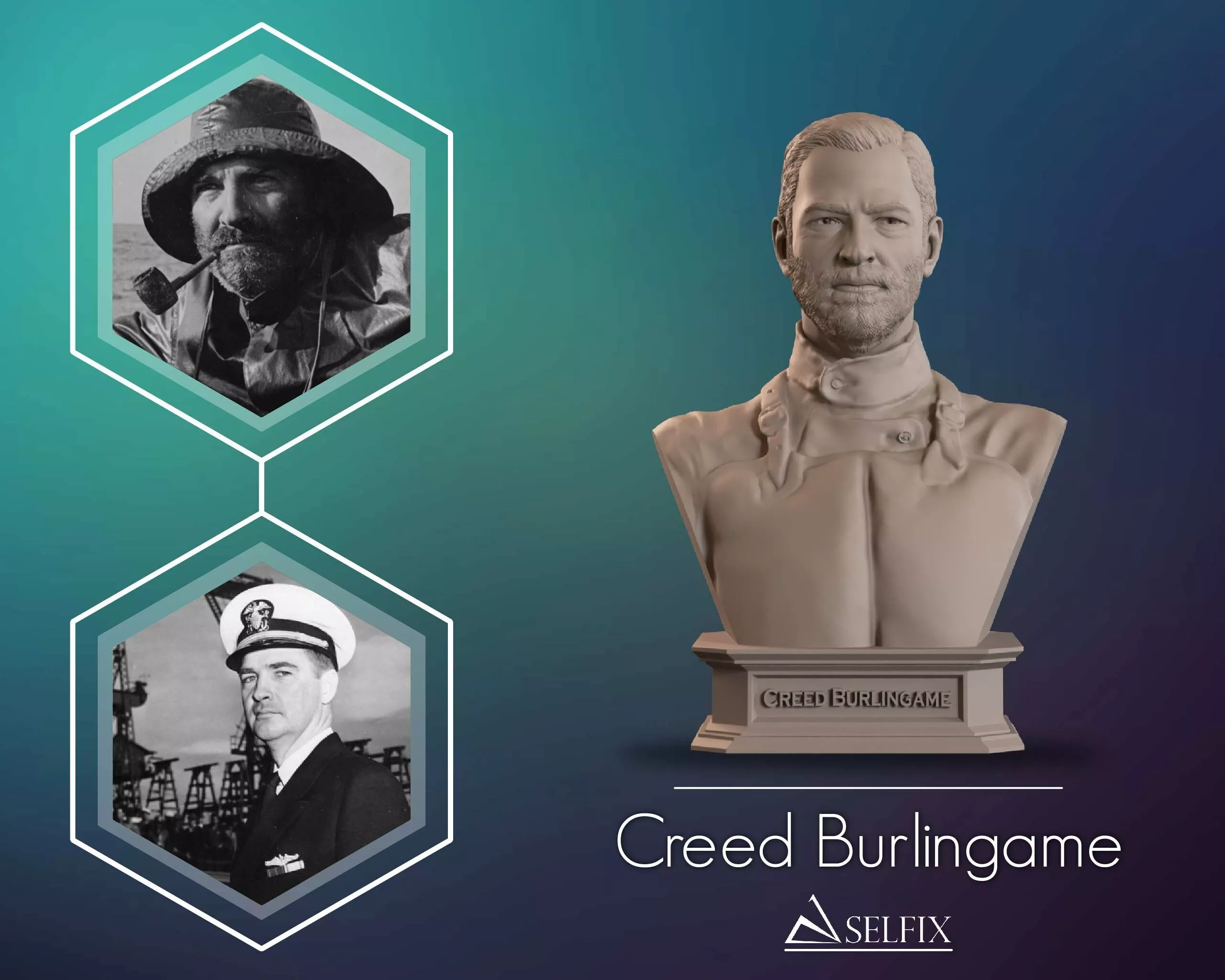 Creed Burlingame Bust Sculpture 3D print model