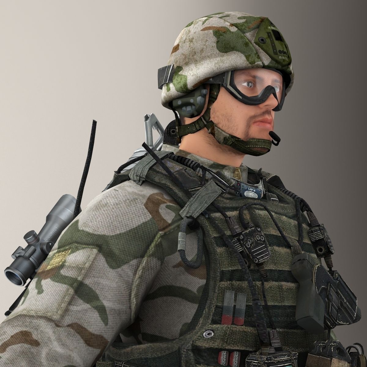 Soldier Lite V1 Rigged 3D model_3