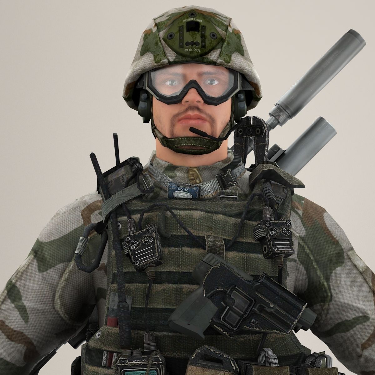 Soldier Lite V1 Rigged 3D model_2