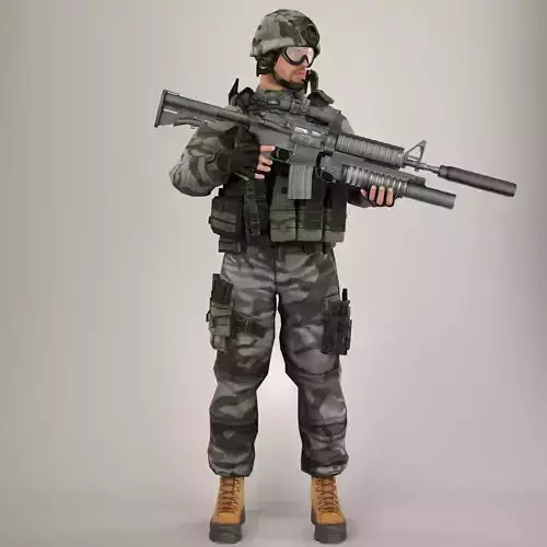 Soldier Lite V1 Rigged 3D model