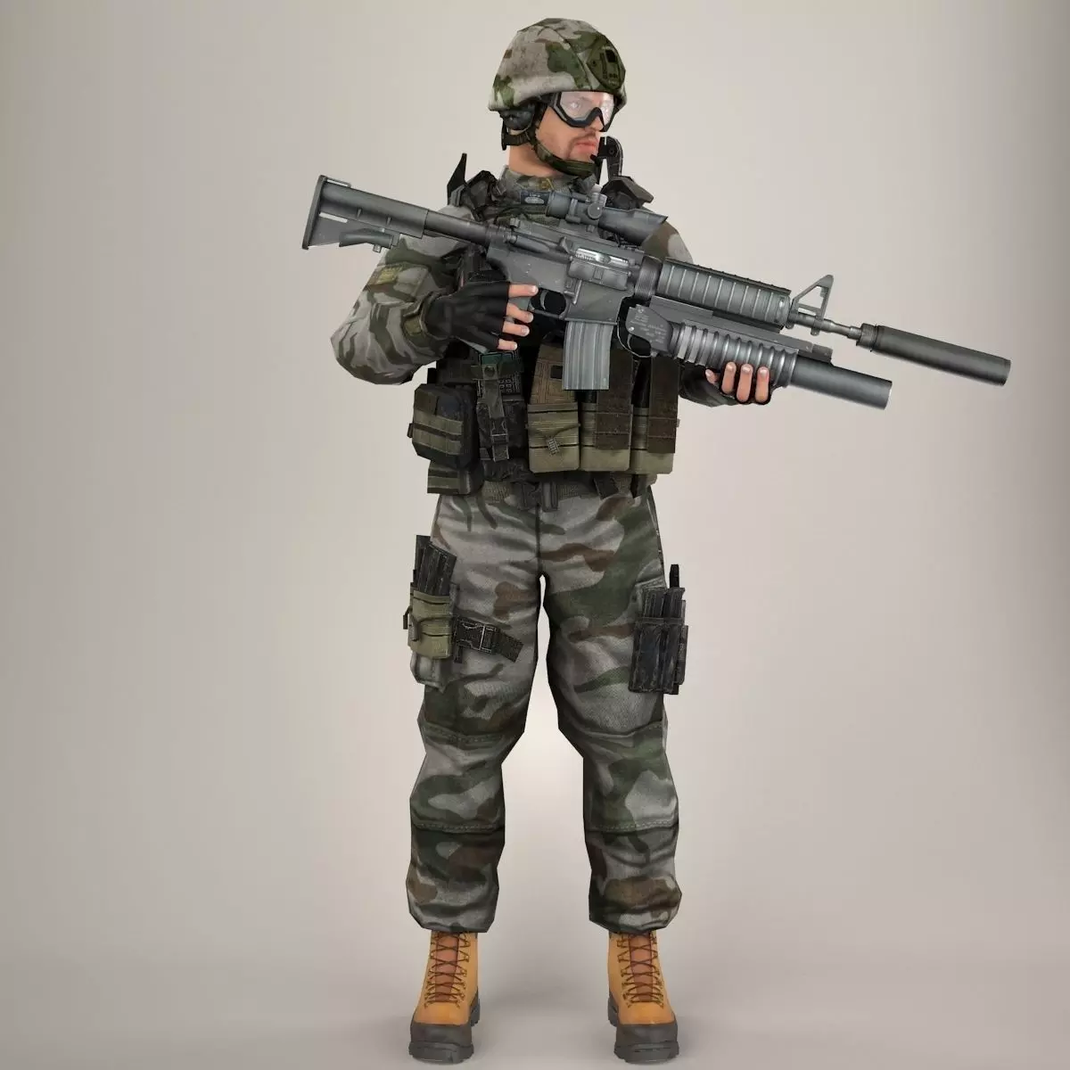 Soldier Lite V1 Rigged 3D model_0