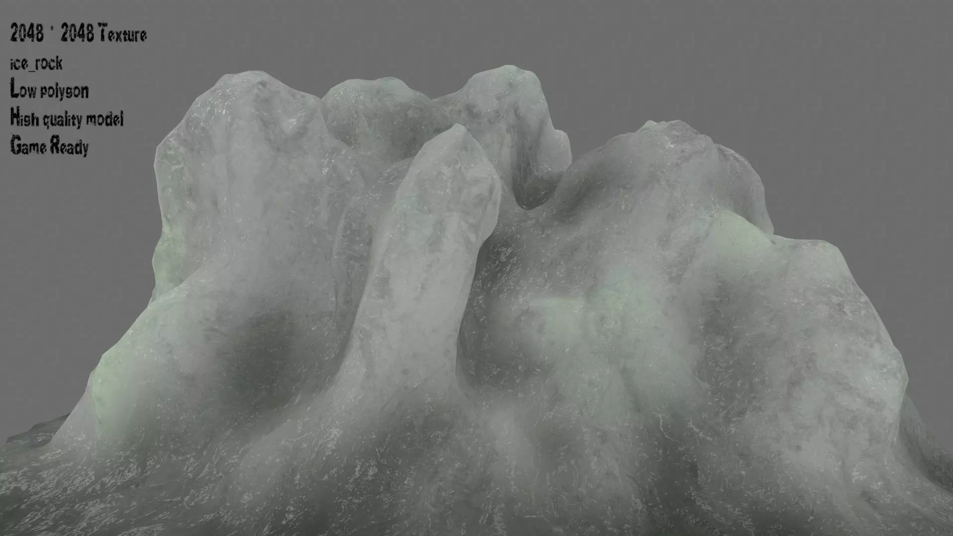 Ice piece of Low-poly 3D model_0