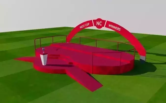 Winner sport podium Low-poly 3D model