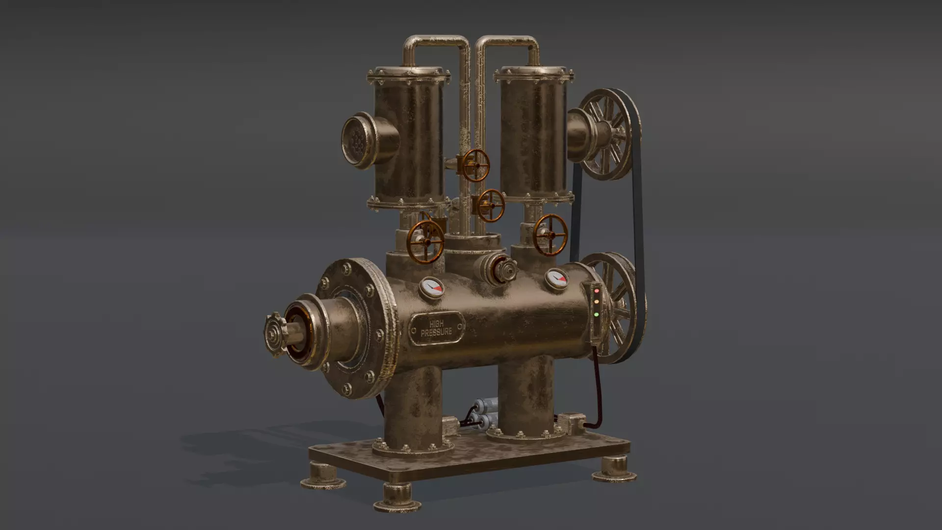 Steampunk Machine Low-poly 3D model