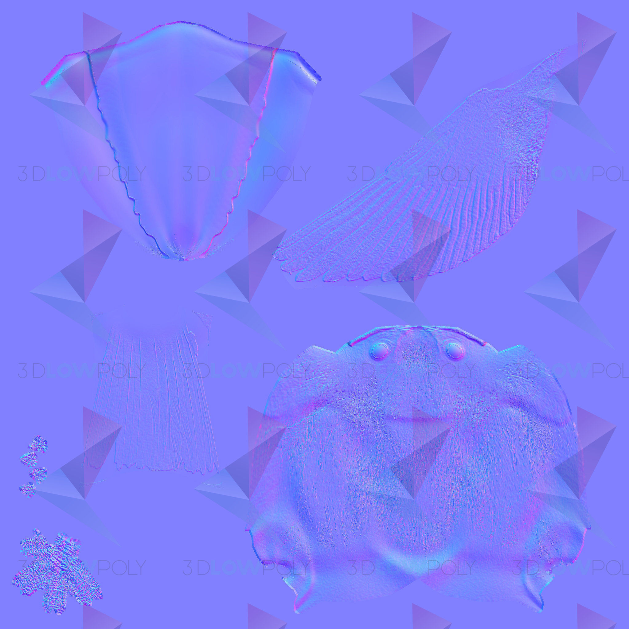 Toucan bird Low-poly 3D model_8