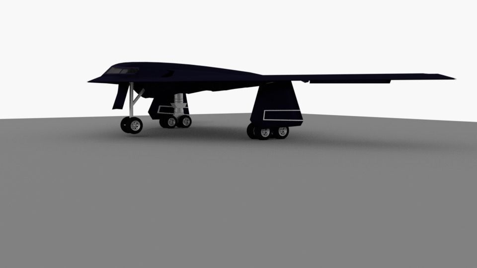 b2 bomber Low-poly 3D model_0