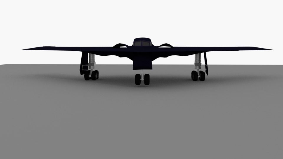 b2 bomber Low-poly 3D model_2