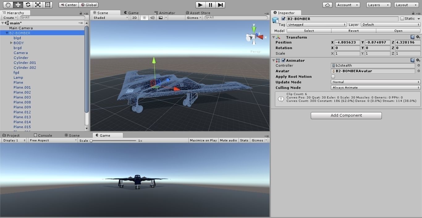 b2 bomber Low-poly 3D model_11