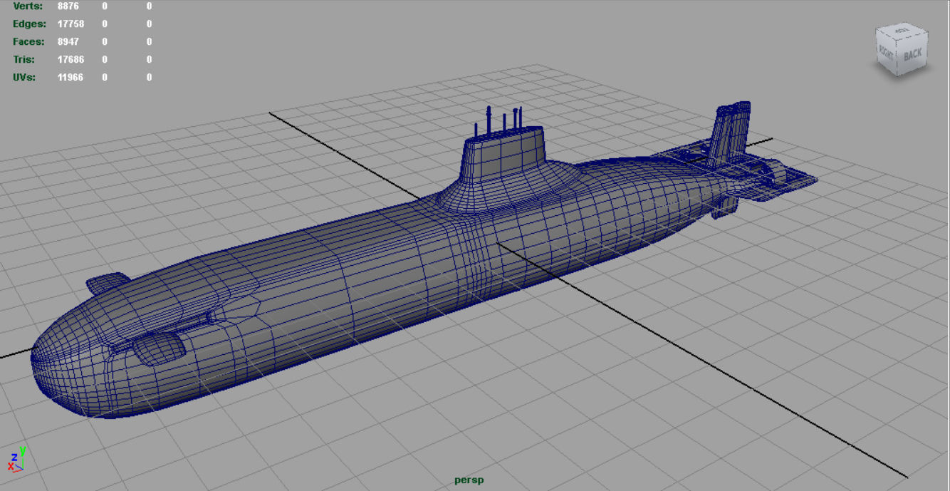 Submarine Typhoon-class Low-poly 3D model_5