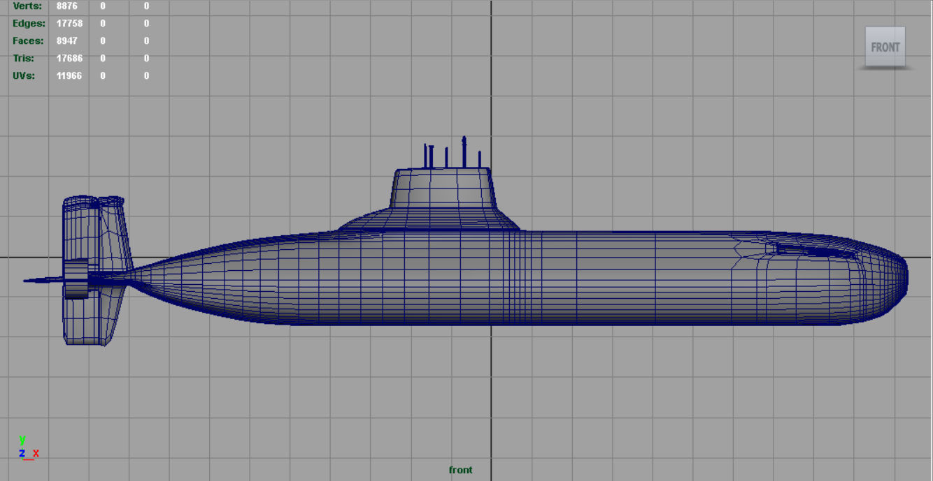 Submarine Typhoon-class Low-poly 3D model_8