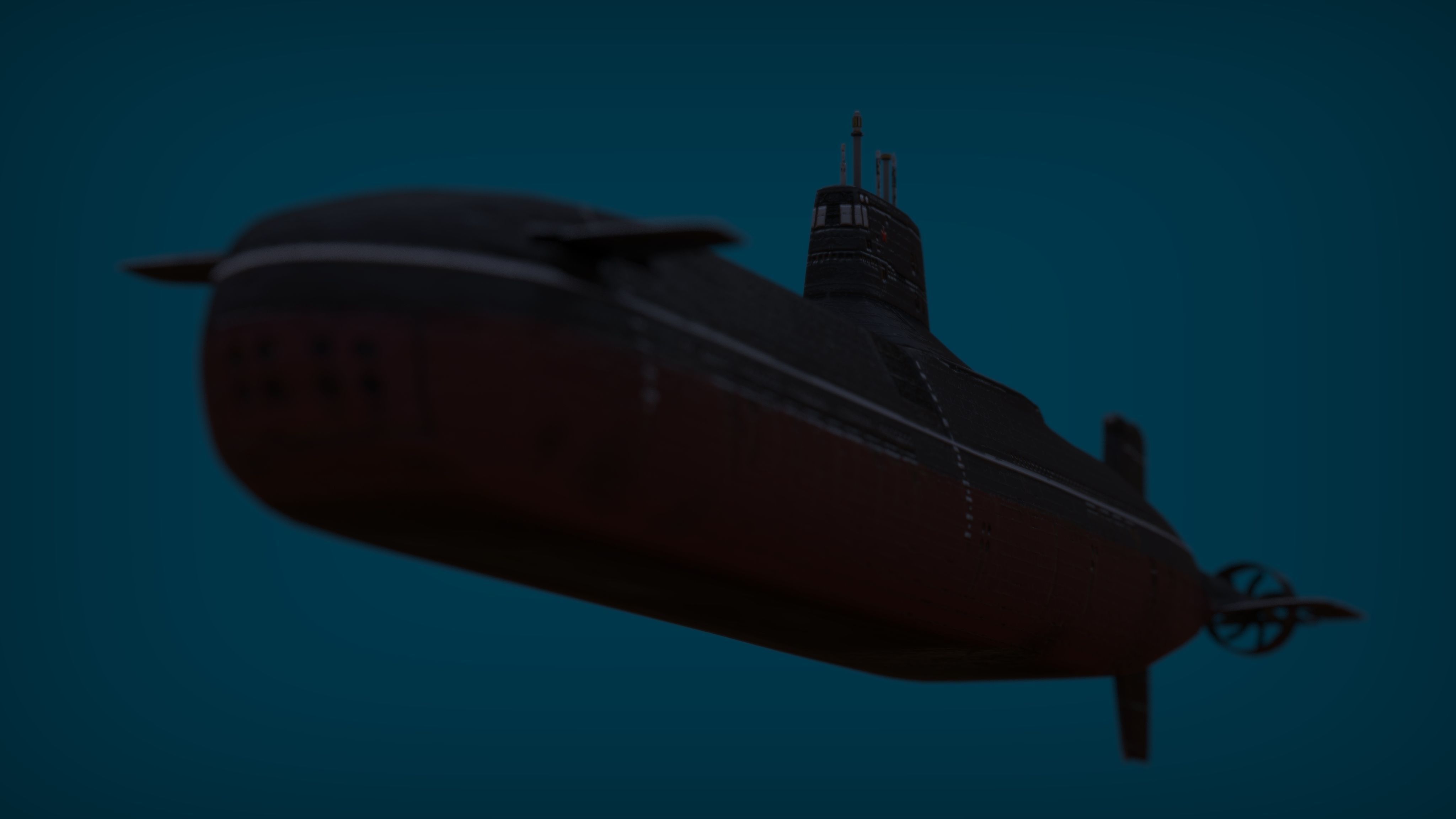 Submarine Typhoon-class Low-poly 3D model_14