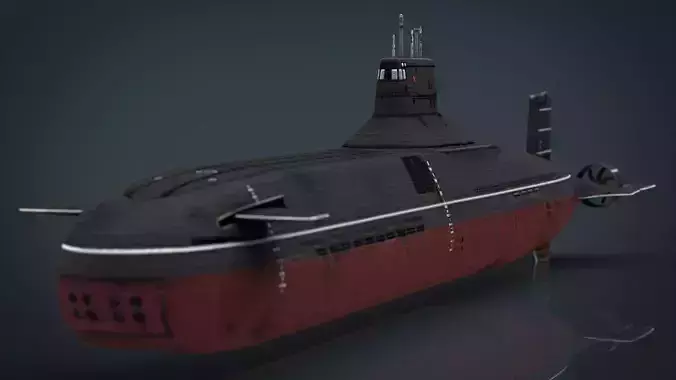Submarine Typhoon-class Low-poly 3D model