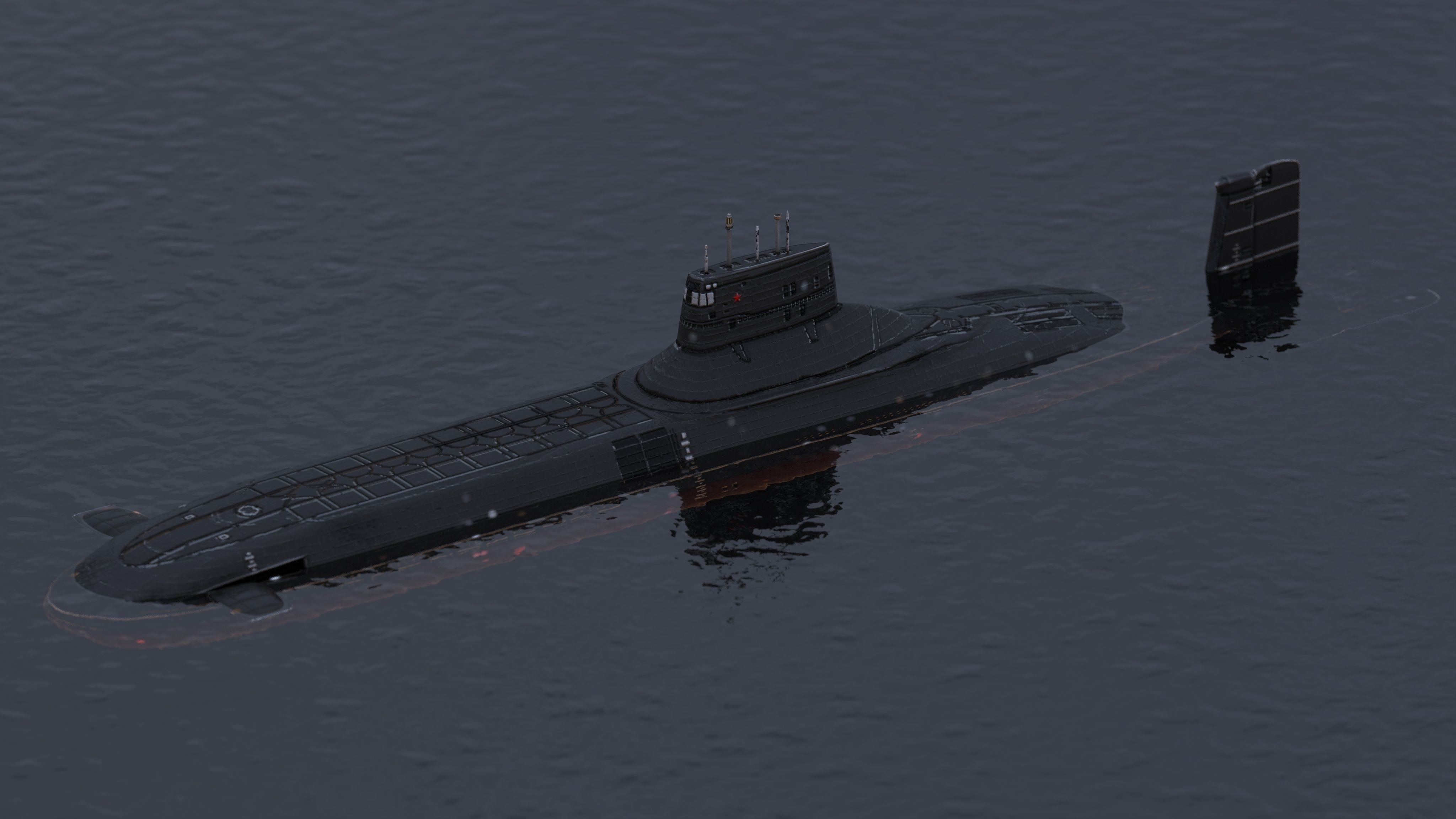 Submarine Typhoon-class Low-poly 3D model_2