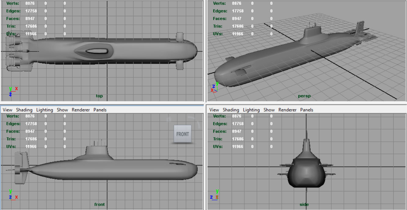 Submarine Typhoon-class Low-poly 3D model_6