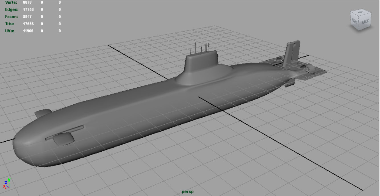 Submarine Typhoon-class Low-poly 3D model_3