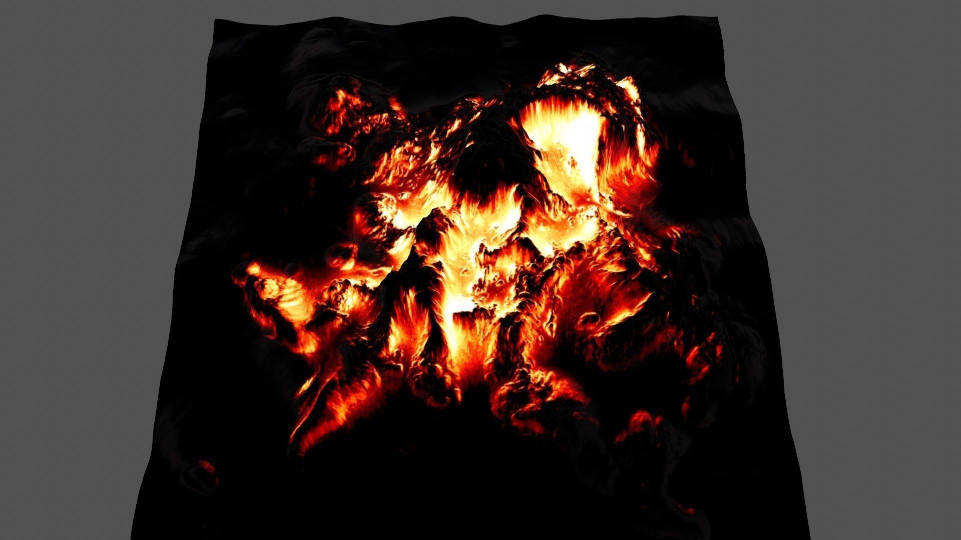 Volcano with flames Low-poly 3D model_15