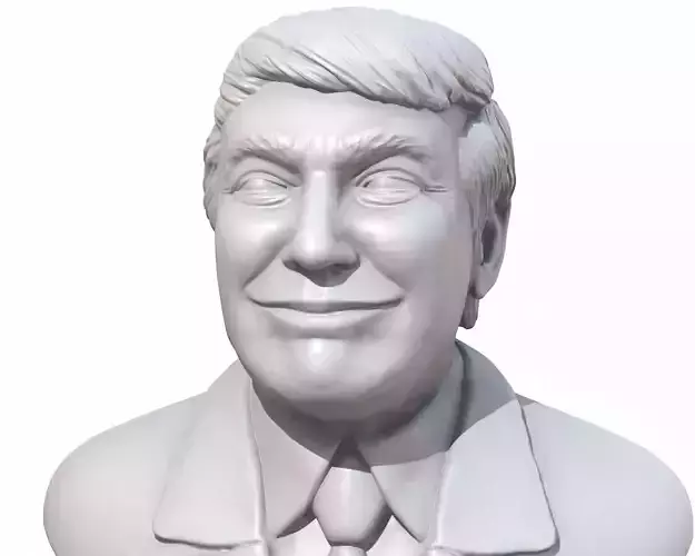 Donald Trump smiling 3D printable stl portrait 3D print model