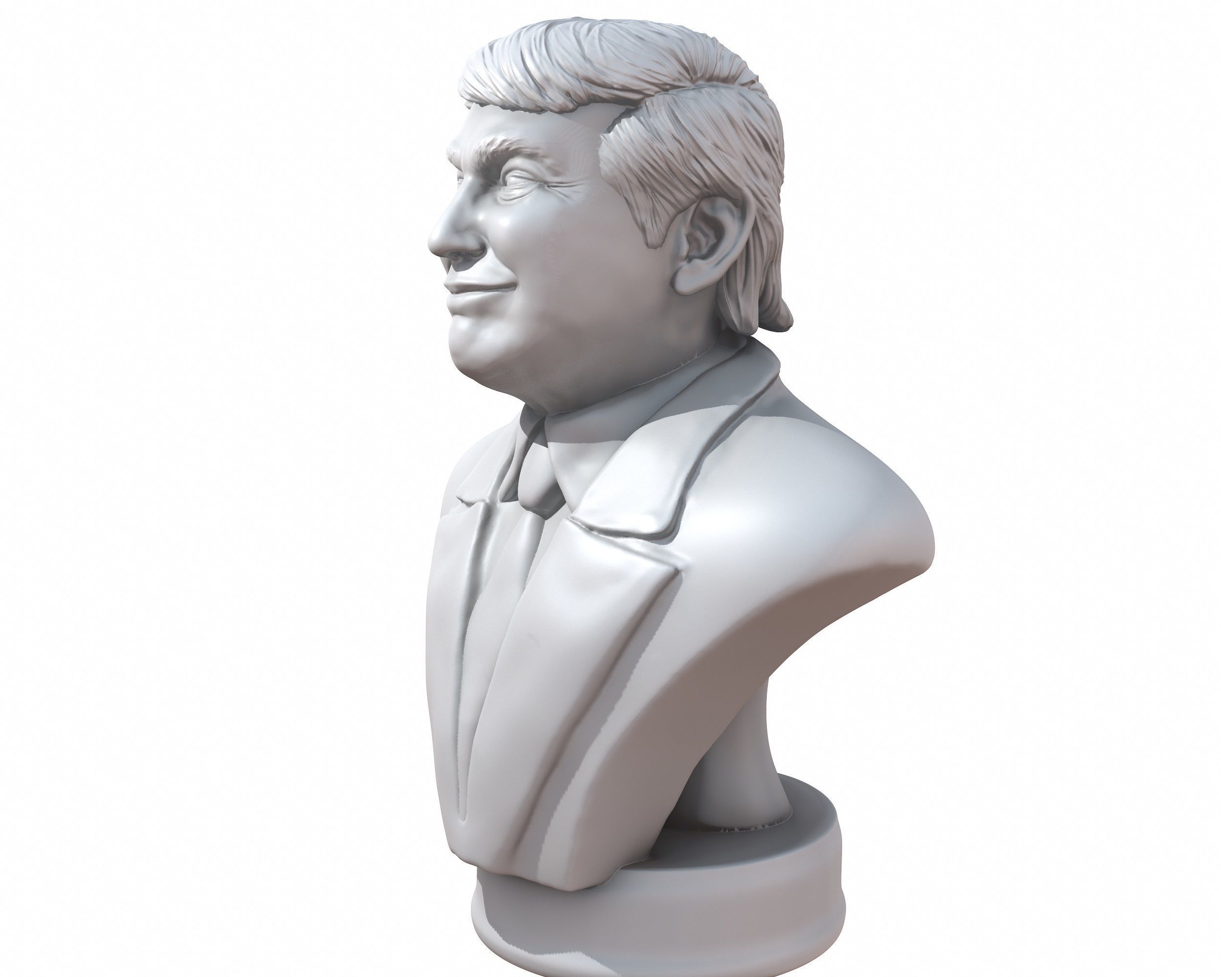 Donald Trump smiling 3D printable stl portrait 3D print model_6