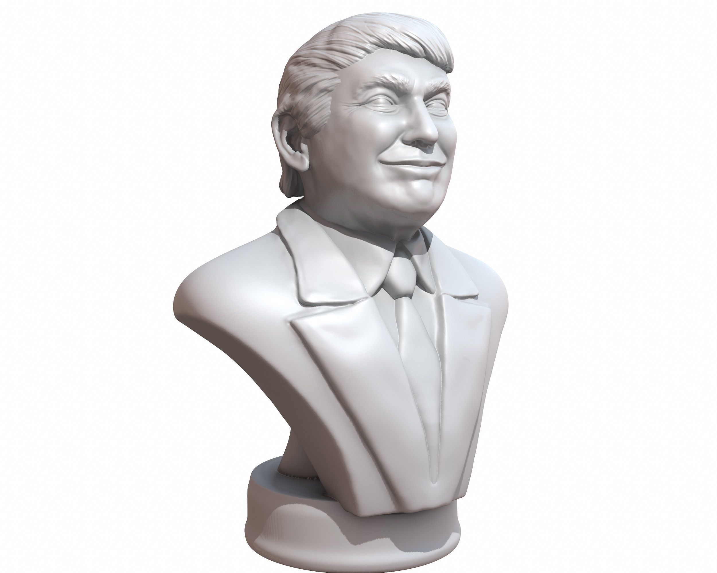 Donald Trump smiling 3D printable stl portrait 3D print model_4
