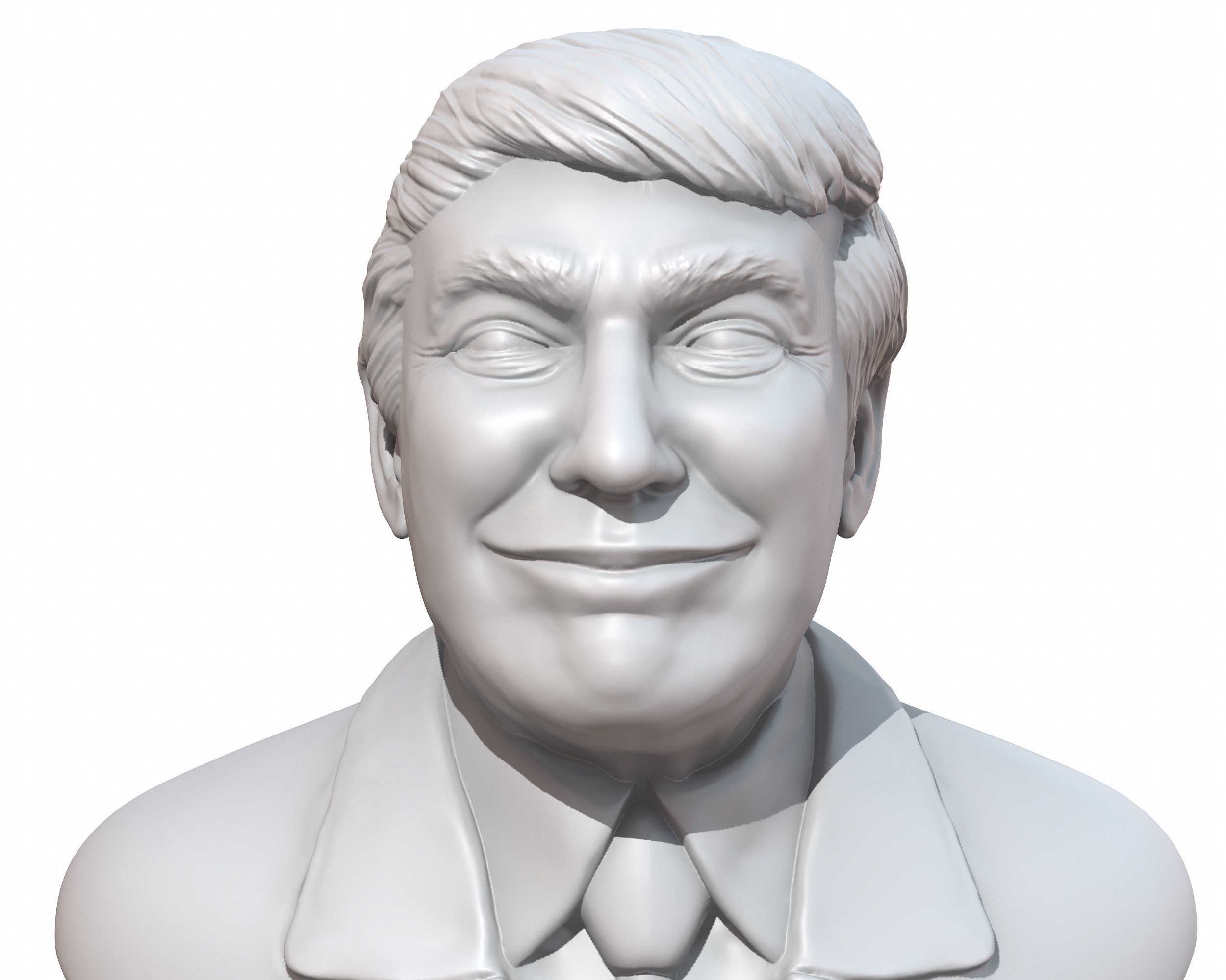 Donald Trump smiling 3D printable stl portrait 3D print model_2