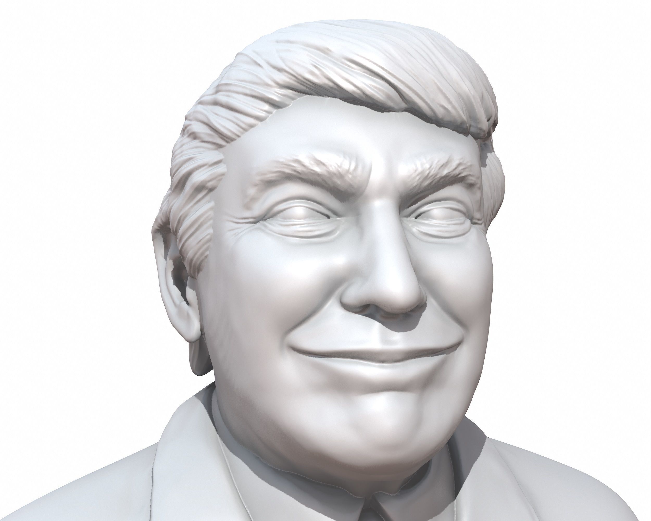Donald Trump smiling 3D printable stl portrait 3D print model_5