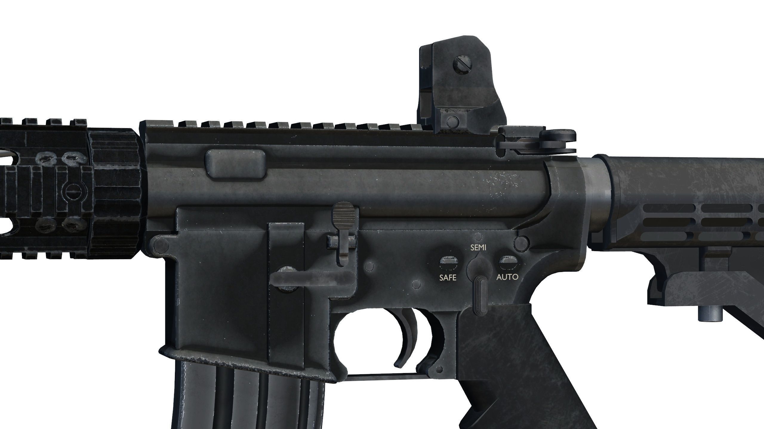 all completed Custom M4 Carbine 3D model_3