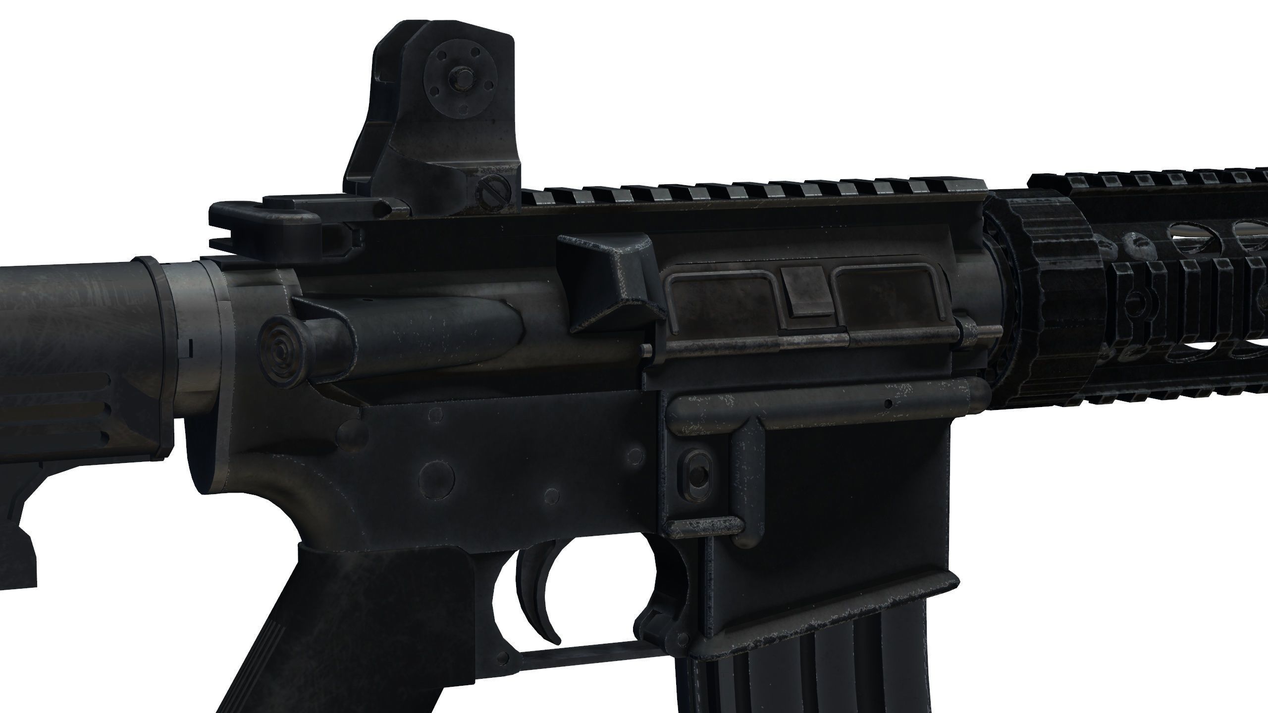 all completed Custom M4 Carbine 3D model_4